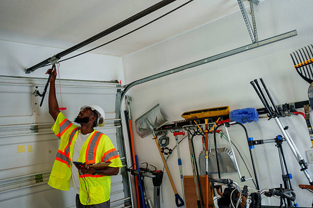 Professional Garage Door Panel Replacement technician working in Calimesa, CA